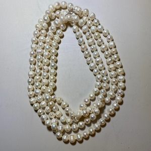 Imperial Pearl Syndicate IPS China Signed Silver 925 Pearl Necklace 62”